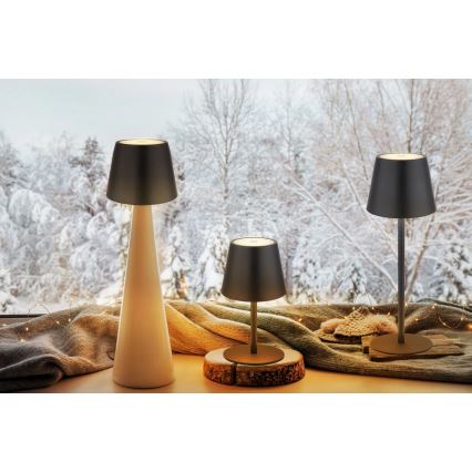 Globo - LED Stmievateľná dotyková nabíjateľná vonkajšia stolová lampa 3v1 LED/3W/5V 3000/4000/5000K IP54 1800 mAh čierna