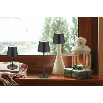 Globo - LED Stmievateľná dotyková nabíjateľná vonkajšia stolová lampa 3v1 LED/3W/5V 3000/4000/5000K IP54 1800 mAh čierna