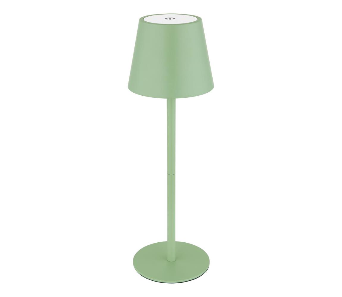 Globo 58488BG-LED Dotykovo stmievateľná nabíjateľná vonkajšia stolná lampa 3 v 1 VANNIE 3W/5V IP54 zelená 58488BG