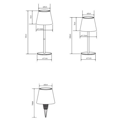 Globo - LED stmievateľná dotyková nabíjacia vonkajšia stolná lampa 3 v 1 LED/3W/5V 3000/4000/5000K IP54 1800 mAh modrá