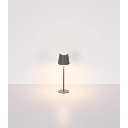 Globo - LED Stmievateľná dotyková nabíjacia vonkajšia stolová lampa 3v1 LED/3W/5V 3000/4000/5000K IP54 1800 mAh sivá