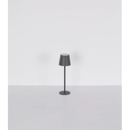 Globo - LED Stmievateľná dotyková nabíjacia vonkajšia stolová lampa 3v1 LED/3W/5V 3000/4000/5000K IP54 1800 mAh sivá