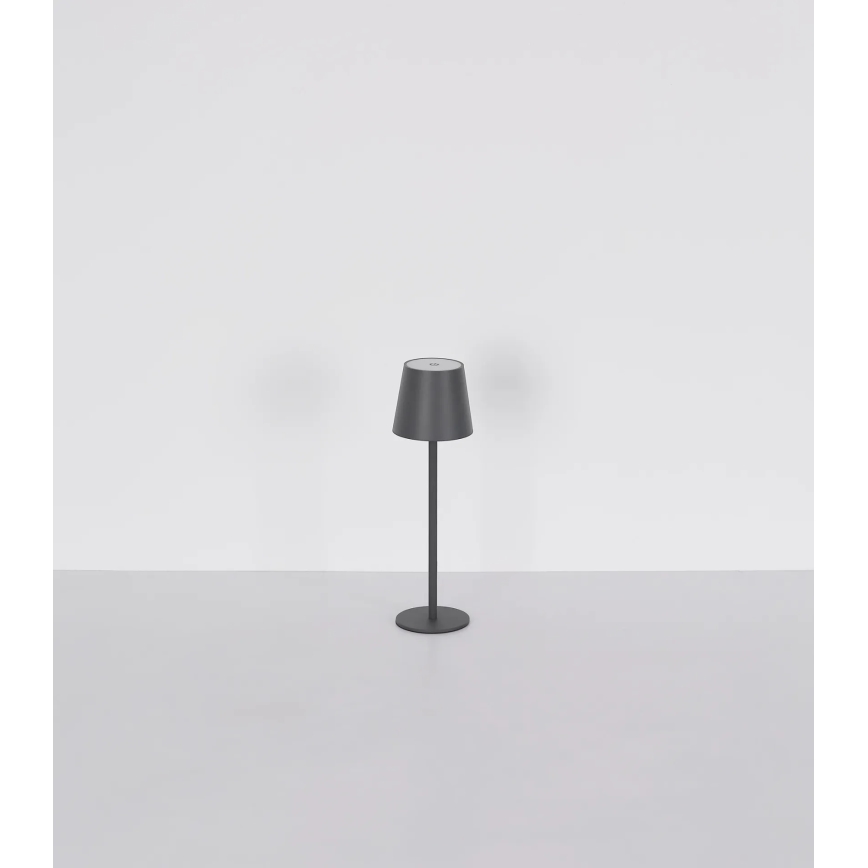 Globo - LED Stmievateľná dotyková nabíjacia vonkajšia stolová lampa 3v1 LED/3W/5V 3000/4000/5000K IP54 1800 mAh sivá