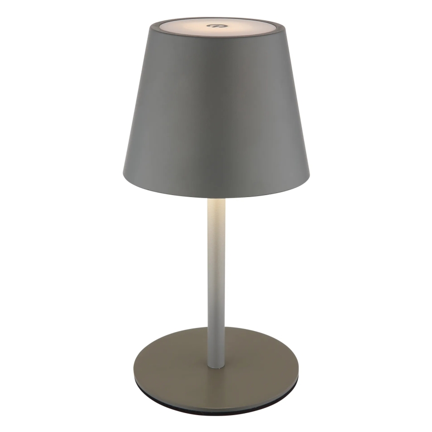 Globo - LED Stmievateľná dotyková nabíjacia vonkajšia stolová lampa 3v1 LED/3W/5V 3000/4000/5000K IP54 1800 mAh sivá