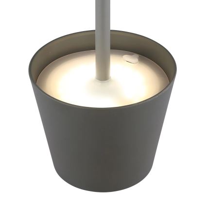 Globo - LED Stmievateľná dotyková nabíjacia vonkajšia stolová lampa 3v1 LED/3W/5V 3000/4000/5000K IP54 1800 mAh sivá