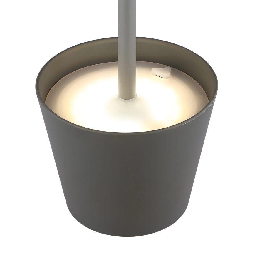 Globo - LED Stmievateľná dotyková nabíjacia vonkajšia stolová lampa 3v1 LED/3W/5V 3000/4000/5000K IP54 1800 mAh sivá
