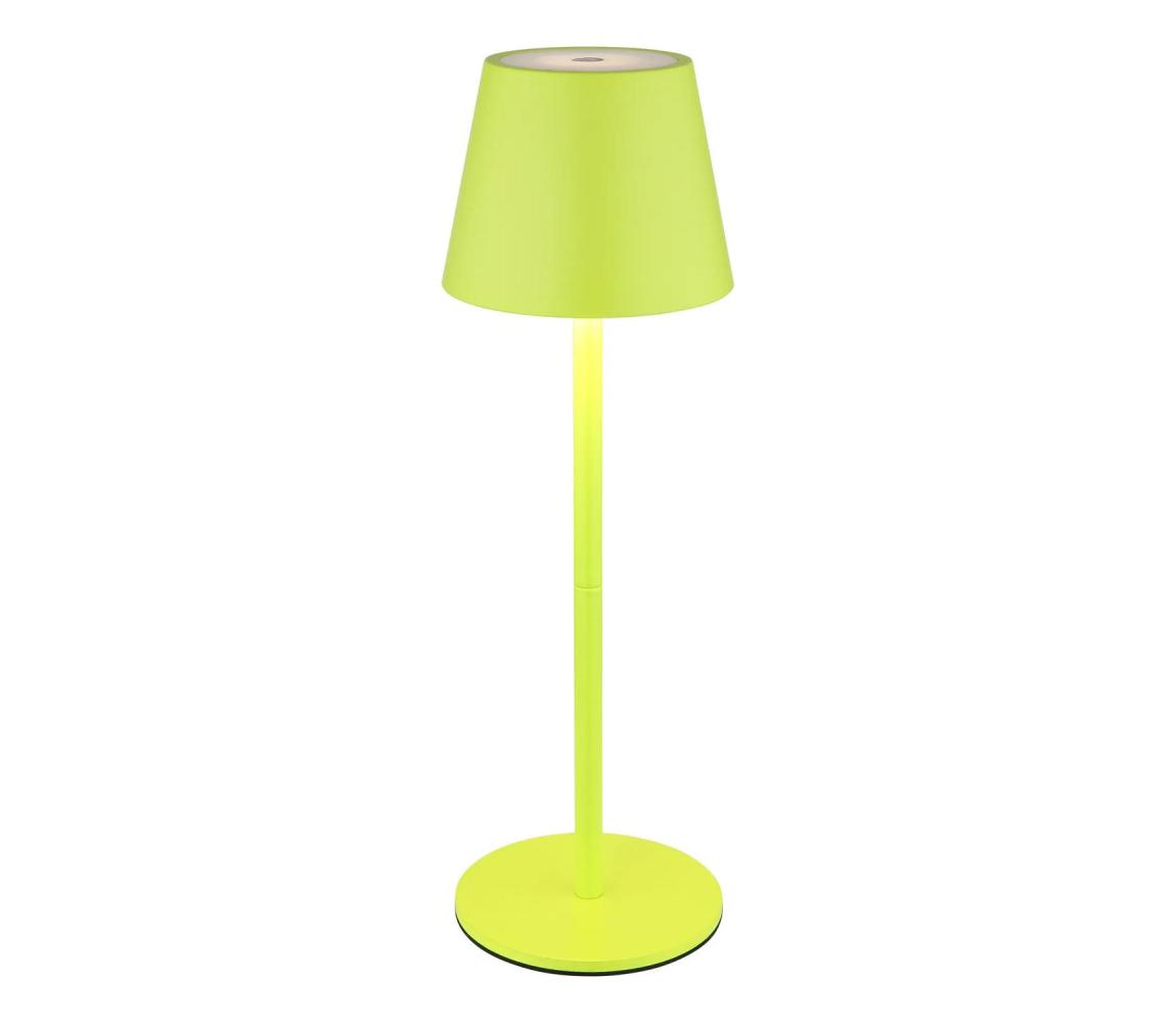 Globo 58488NG-LED Dotykovo stmievateľná nabíjateľná vonkajšia stolová lampa VANNIE 3W/5V IP54 1800mAh zelená 58488NG