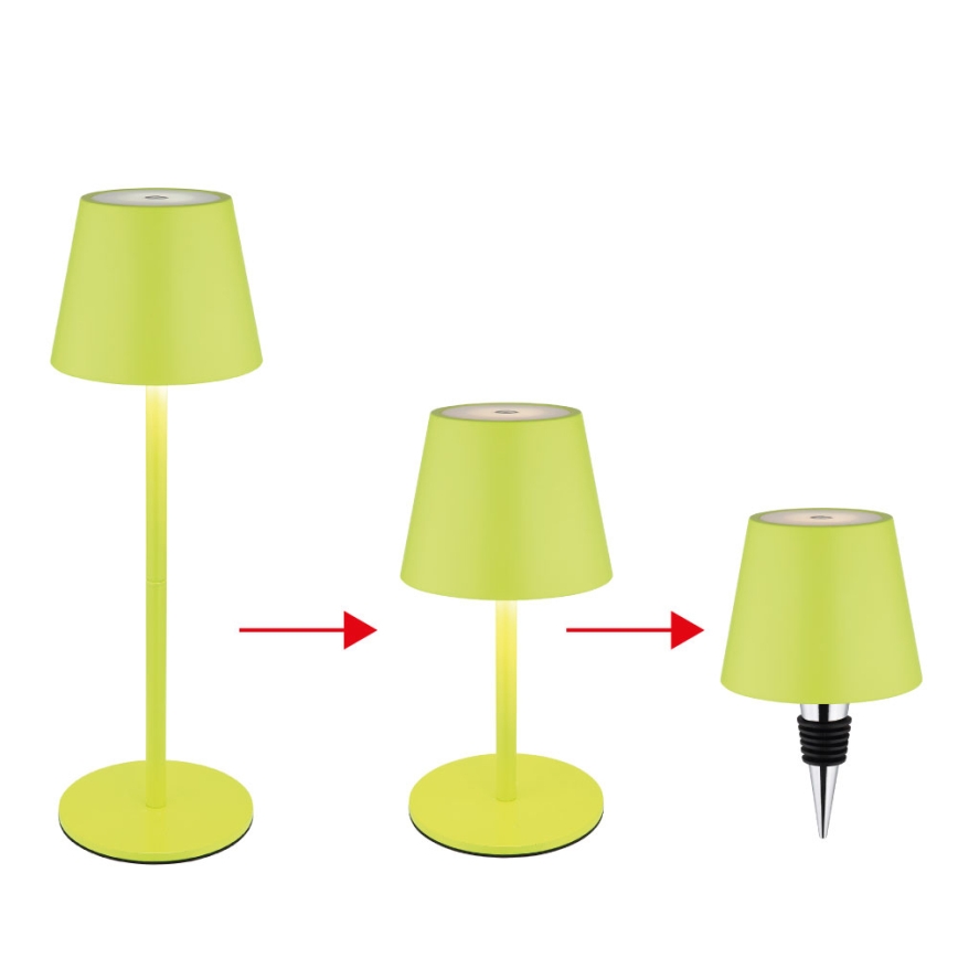 Globo - LED stmievateľná dotyková nabíjateľná vonkajšia stolová lampa 3v1 LED/3W/5V 3000/4000/5000K IP54 1800 mAh zelená