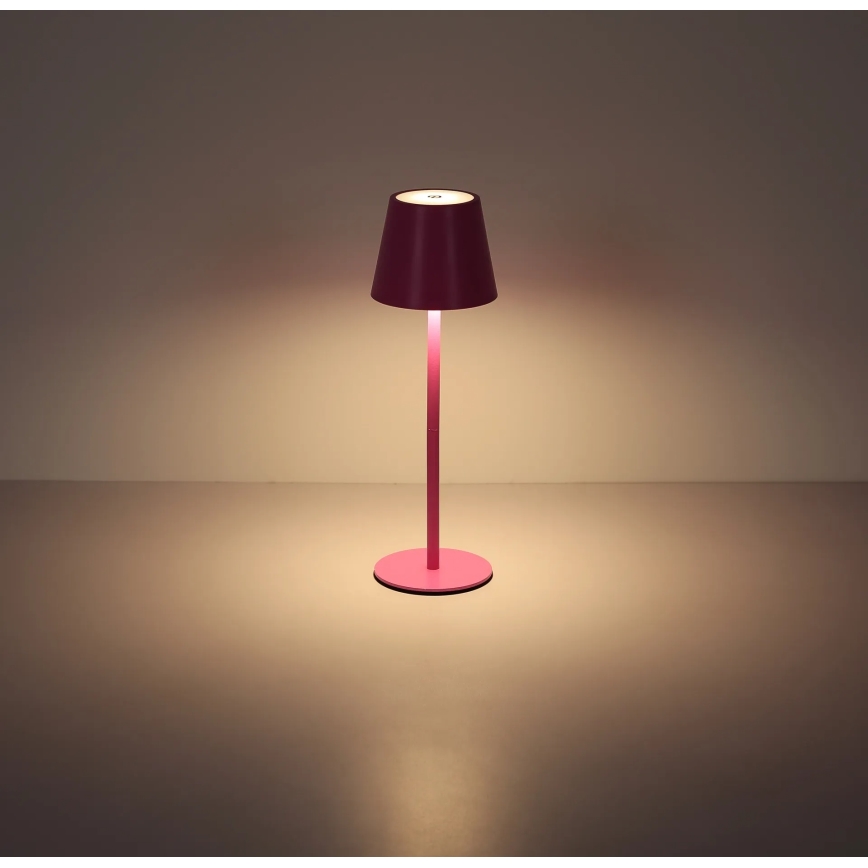 Globo - LED stmievateľná dotyková nabíjacia vonkajšia stolová lampa 3v1 LED/3W/5V 3000/4000/5000K IP54 1800 mAh ružová