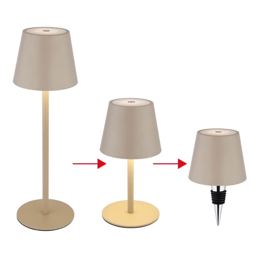 Globo - LED stmievateľná dotyková nabíjateľná vonkajšia stolová lampa LED/3W/5V 3000/4000/5000K IP54 1800 mAh