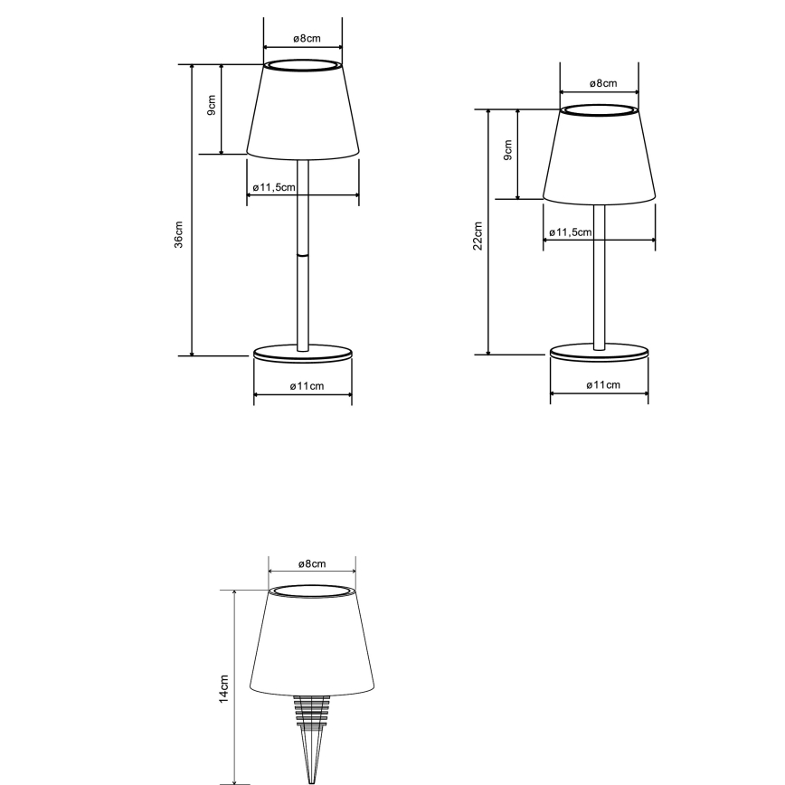Globo - LED stmievateľná dotyková nabíjateľná vonkajšia stolová lampa LED/3W/5V 3000/4000/5000K IP54 1800 mAh