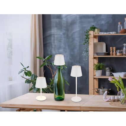 Globo - LED stmievateľná dotyková nabíjateľná vonkajšia stolová lampa 3v1 LED/3W/5V 3000/4000/5000K IP54 1800 mAh biela