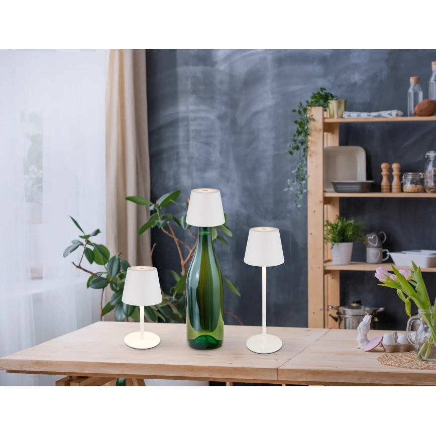 Globo - LED stmievateľná dotyková nabíjateľná vonkajšia stolová lampa 3v1 LED/3W/5V 3000/4000/5000K IP54 1800 mAh biela