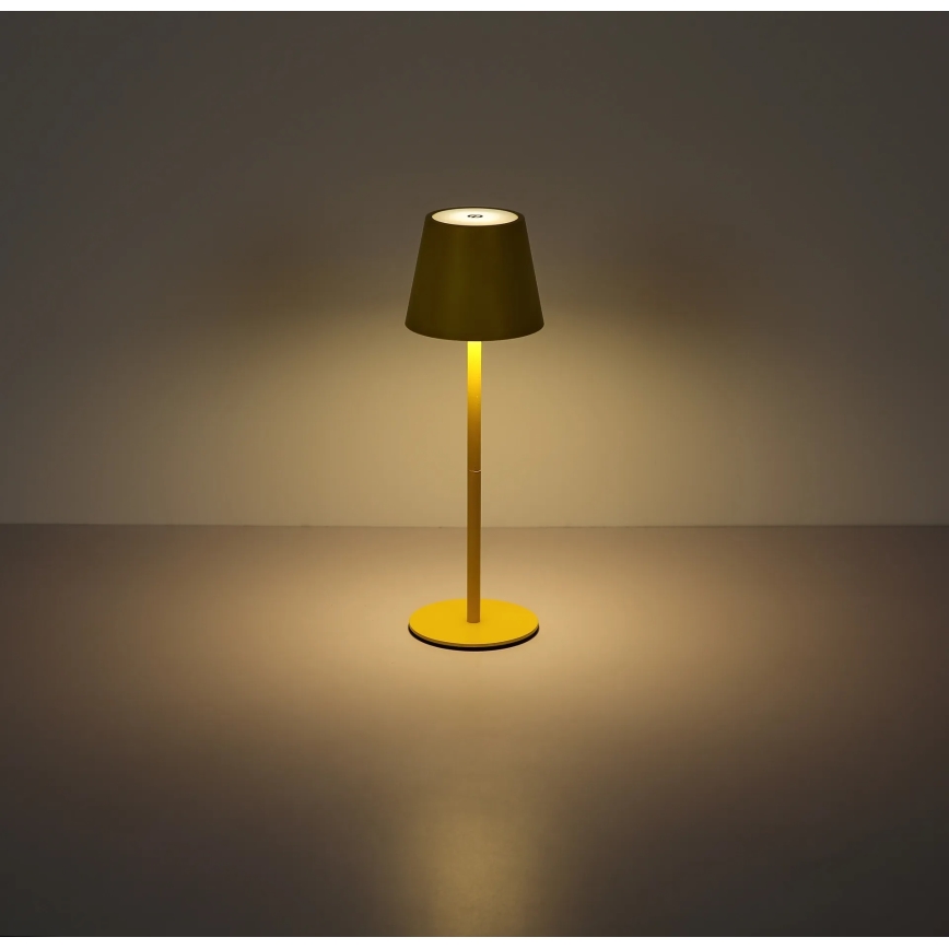 Globo - stmievateľná dotyková nabíjacia vonkajšia stolná lampa 3 v 1 LED/3W/5V 3000/4000/5000K IP54 1800 mAh žltá