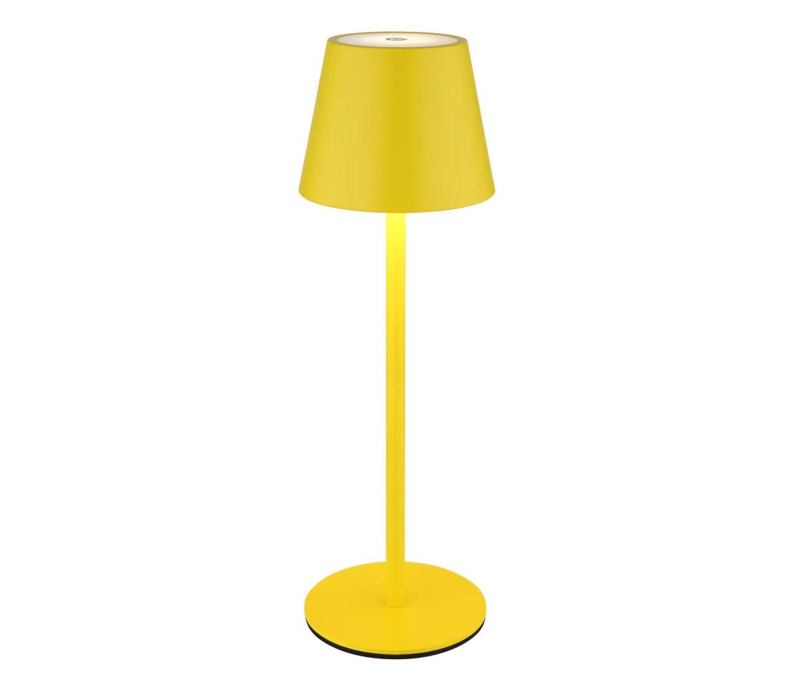 Globo 58488Y-LED VANNIE – dotyková, nabíjateľná a stmievateľná vonkajšia stolná lampa 3W/5V IP54 1800mAh žltá 58488Y
