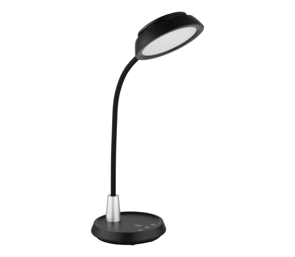 Globo 58496S - LED stmievateľná dotyková stolná lampa KIRK LED/12W/230V čierna 58496S