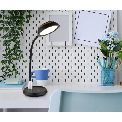 Globo - stmievateľná dotyková stolná LED lampa, 12 W, 230 V, 3000/4000/6500 K, čierna