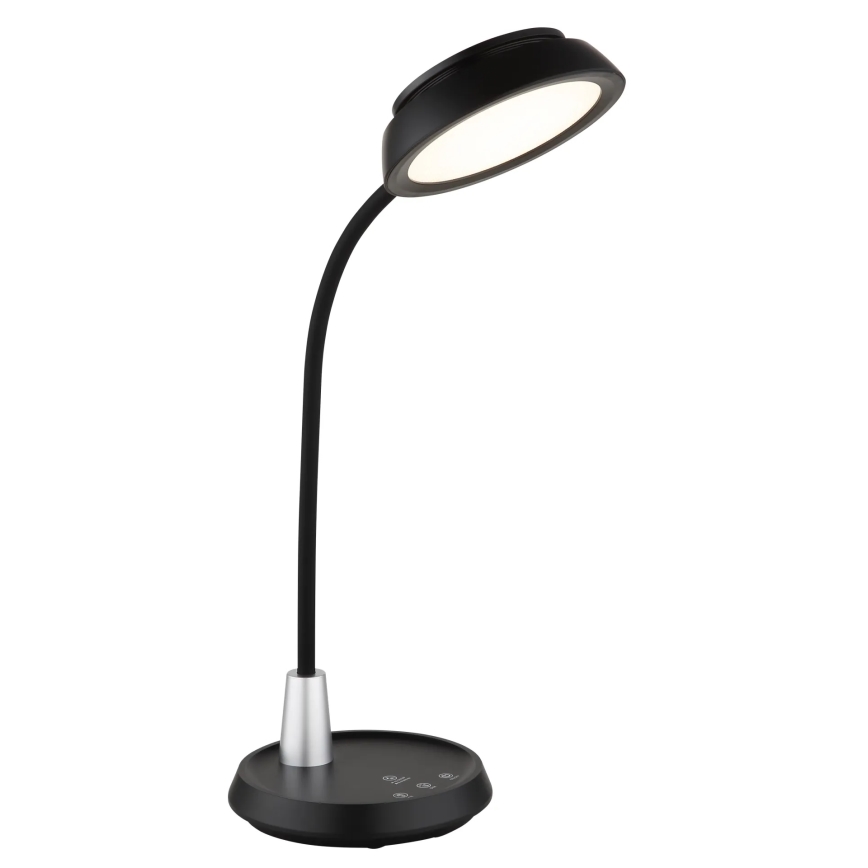 Globo - stmievateľná dotyková stolná LED lampa, 12 W, 230 V, 3000/4000/6500 K, čierna