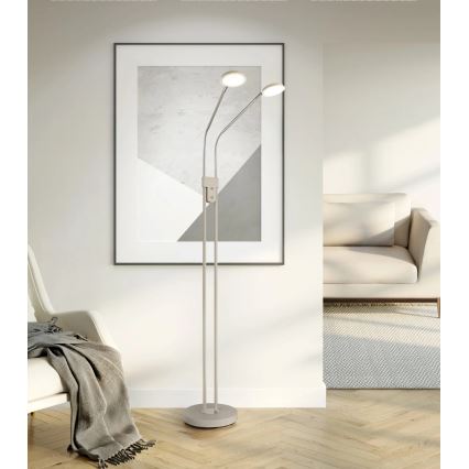 Globo - stmievateľná LED stojacia lampa 2×LED/6,5 W/230 V, 2700/3350/4000 K, béžová