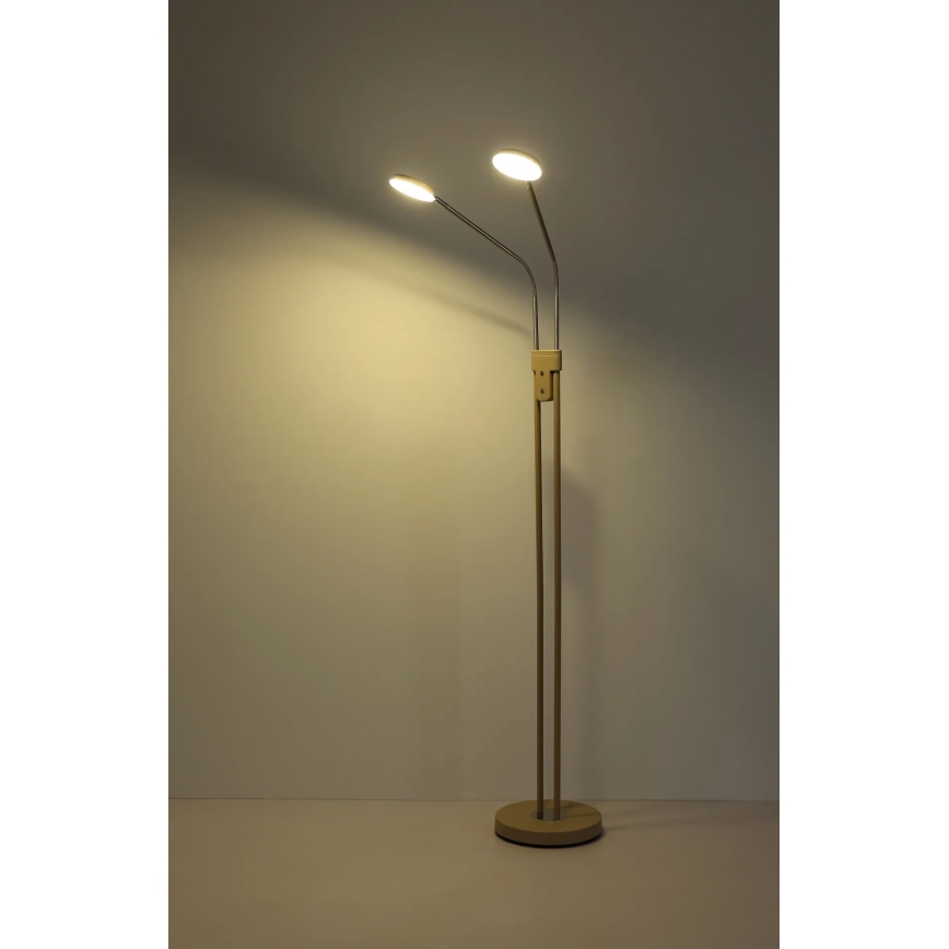 Globo - stmievateľná LED stojacia lampa 2×LED/6,5 W/230 V, 2700/3350/4000 K, béžová