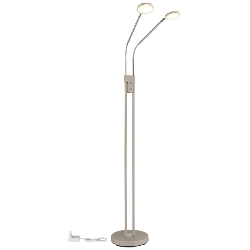Globo - stmievateľná LED stojacia lampa 2×LED/6,5 W/230 V, 2700/3350/4000 K, béžová