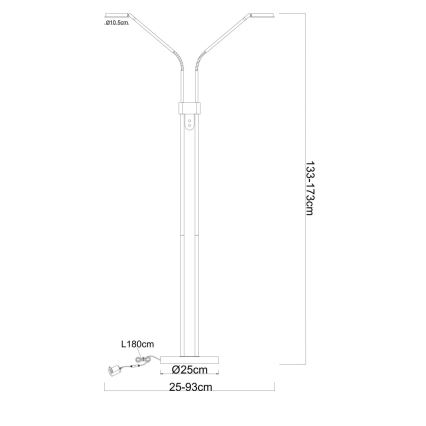 Globo - stmievateľná LED stojacia lampa 2×LED/6,5 W/230 V, 2700/3350/4000 K, béžová