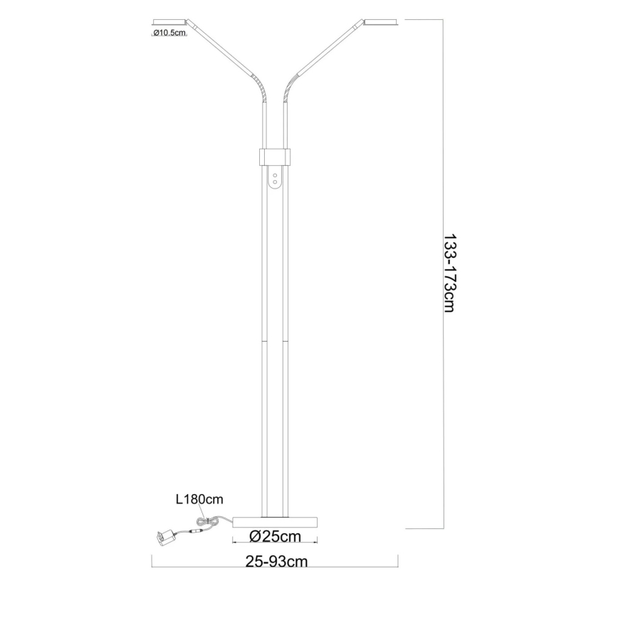 Globo - stmievateľná LED stojacia lampa 2×LED/6,5 W/230 V, 2700/3350/4000 K, béžová