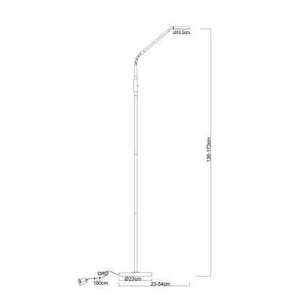 Globo - LED stmievateľná dotyková stojacia lampa LED/6,5W/230V 2700/3350/4000K matný chróm