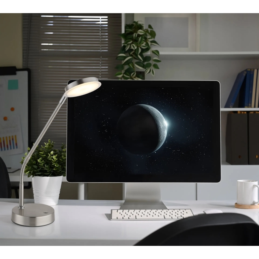 Globo - LED stmievateľná dotyková stolová lampa LED/6,5W/230V 2700/3350/4000K matný chróm