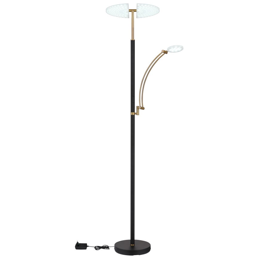 Globo - Stmievateľná LED stojacia lampa LED/40W/230V + LED/5,5W 2700/4000/6000K čierna