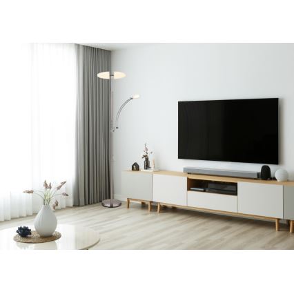 Globo - LED stmievateľná stojacia lampa LED/40W/230V + LED/5,5W 2700/4000/6000K matný chróm