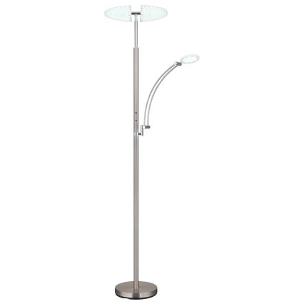 Globo - LED stmievateľná stojacia lampa LED/40W/230V + LED/5,5W 2700/4000/6000K matný chróm