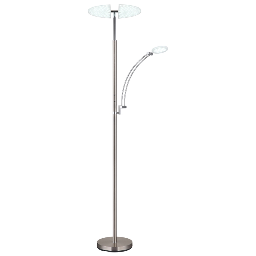 Globo - LED stmievateľná stojacia lampa LED/40W/230V + LED/5,5W 2700/4000/6000K matný chróm