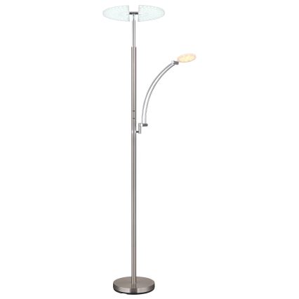 Globo - LED stmievateľná stojacia lampa LED/40W/230V + LED/5,5W 2700/4000/6000K matný chróm