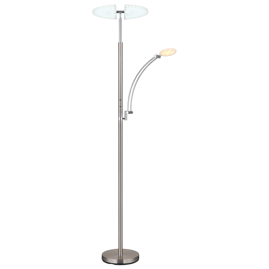Globo - LED stmievateľná stojacia lampa LED/40W/230V + LED/5,5W 2700/4000/6000K matný chróm