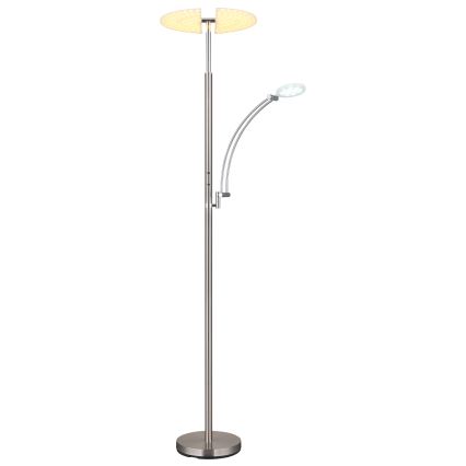 Globo - LED stmievateľná stojacia lampa LED/40W/230V + LED/5,5W 2700/4000/6000K matný chróm