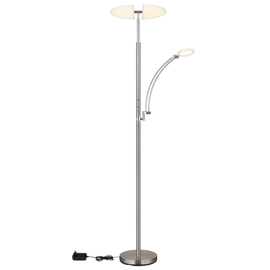 Globo - LED stmievateľná stojacia lampa LED/40W/230V + LED/5,5W 2700/4000/6000K matný chróm
