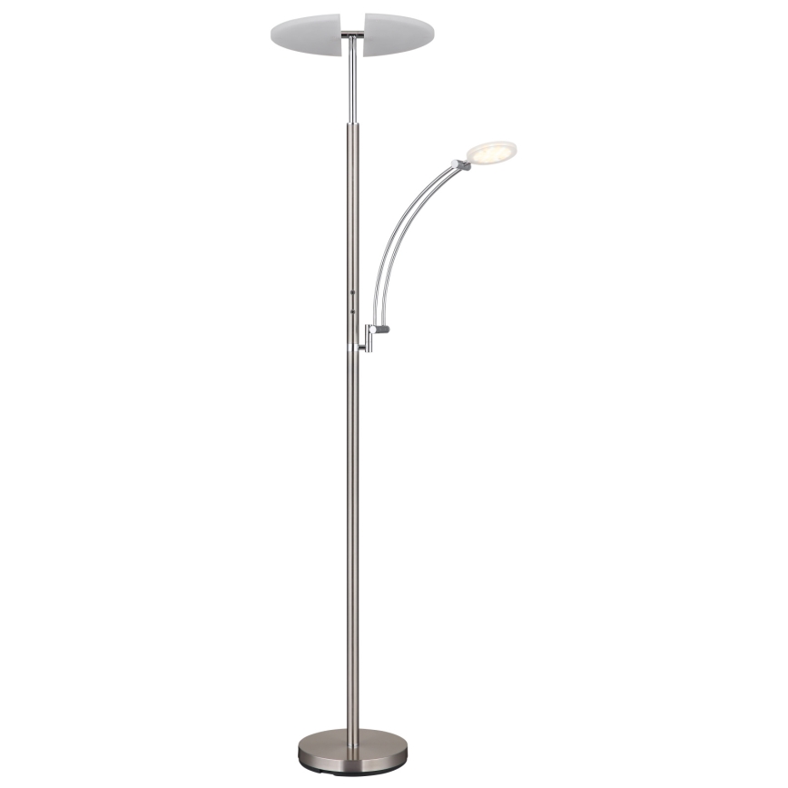 Globo - LED stmievateľná stojacia lampa LED/40W/230V + LED/5,5W 2700/4000/6000K matný chróm