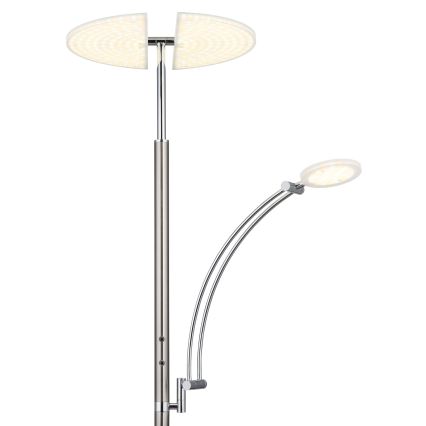 Globo - LED stmievateľná stojacia lampa LED/40W/230V + LED/5,5W 2700/4000/6000K matný chróm