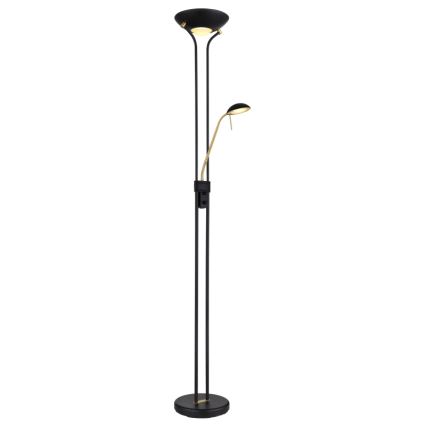 Globo - LED Stmievateľná stojacia lampa LED/20W/230V + LED/5,5W 3000K čierna/zlatá