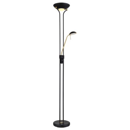 Globo - LED Stmievateľná stojacia lampa LED/20W/230V + LED/5,5W 3000K čierna/zlatá