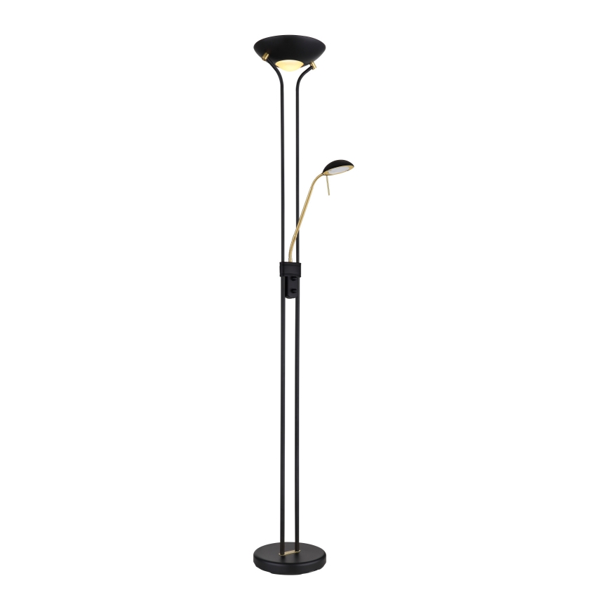 Globo - LED Stmievateľná stojacia lampa LED/20W/230V + LED/5,5W 3000K čierna/zlatá