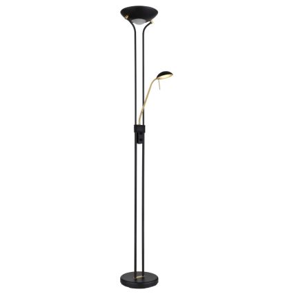 Globo - LED Stmievateľná stojacia lampa LED/20W/230V + LED/5,5W 3000K čierna/zlatá