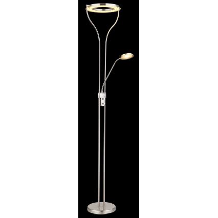 Globo - LED stmievateľná stojaca lampa LED/20W/230V + LED/4W 3000K matný chróm