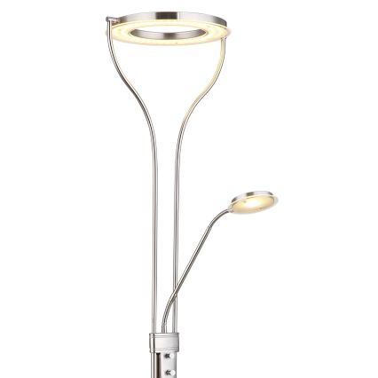 Globo - LED stmievateľná stojaca lampa LED/20W/230V + LED/4W 3000K matný chróm