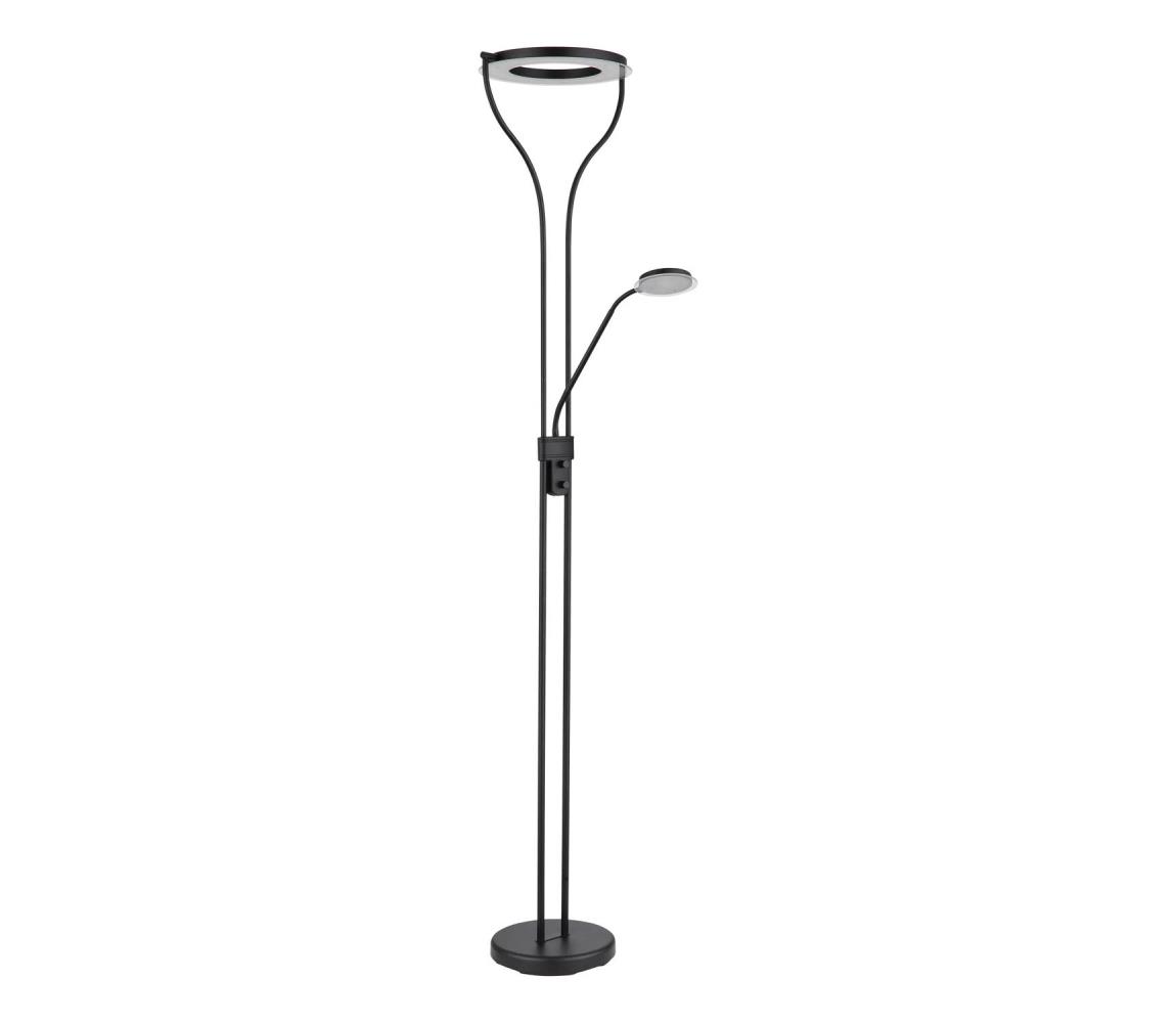 Globo 59038SD - LED stmievateľná stojacia lampa EBRO 20W/230V + 4W 3000K čierna 59038SD