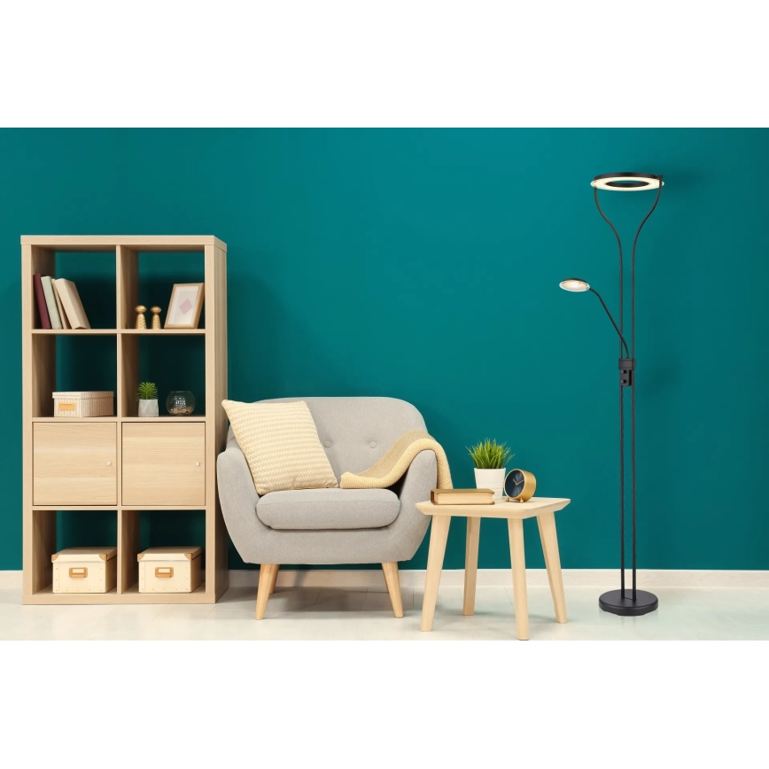 Globo - LED stmievateľná stojacia lampa LED/20W/230V + LED/4W 3000K čierna
