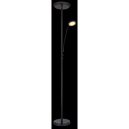 Globo - LED Stmievateľná stojacia lampa LED/18,5W/230V + LED/4,5W 3000K čierna