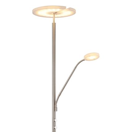 Globo - stmievateľná stojacia LED lampa LED/28W/230V + LED/5W 3000K lesklý chróm