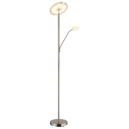 Globo - stmievateľná stojacia LED lampa LED/28W/230V + LED/5W 3000K lesklý chróm